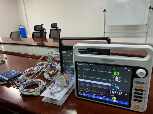 مستشفى العيادة مراقبة المريض المحمولة 12.1 بوصة مع ECG SPO2