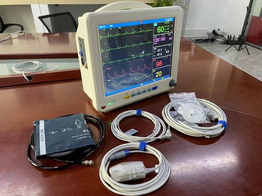 12.1 بوصة TFT LCD Multiparameter Monitor المريض المحمول مع EtCO2 ECG SPO2 NIBP