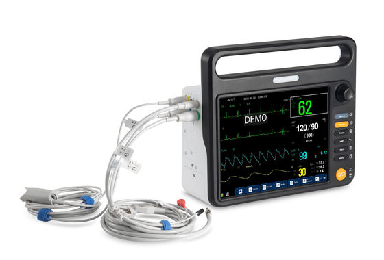 12.1 بوصة TFT LCD أجهزة مراقبة عالية الجودة للمرضى القلب مع مع قياسات شاملة من ECG، SPO2، NIBP، Temp، Resp.