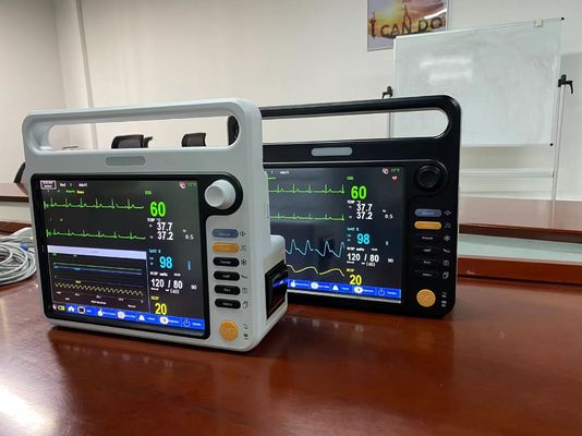 مراقبة المرضى القلبية متعددة المعلمات المحمولة مع ECG SPO2 NIBP Temp Standard