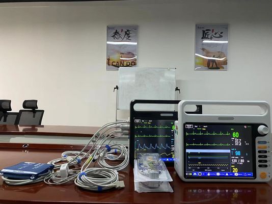 جهاز مراقبة مريض القلب الرقمي المحمول 2 Temp PR HR لسيارة الإسعاف