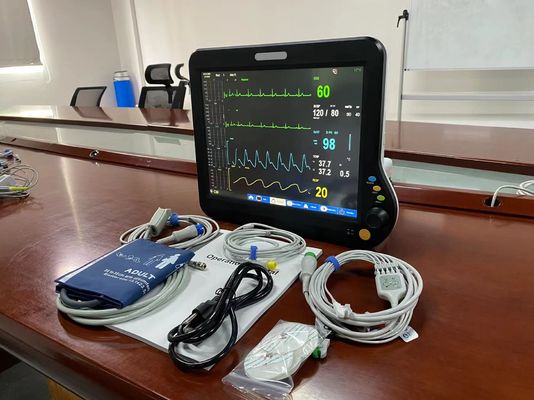 آلة مراقبة الحيوية المحمولة مع ECG SPO2 NIBP Temp