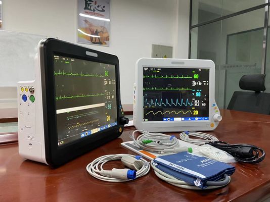 وحدة العناية المركزة القلبية متعددة المعلمات مراقبة المريض المحمولة مع شاشة LCD TFT 15 بوصة