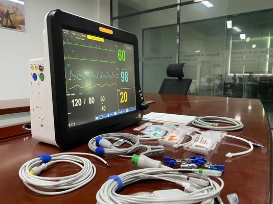 جهاز مراقبة معدل ضربات القلب الجراحي الاستخدام البيطري 15 بوصة مع ECG NIBP SPO2