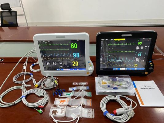 جهاز مراقبة متعدد المعايير البيطرية متعددة اللغات 15 بوصة مع EtCO2 CMS Touch