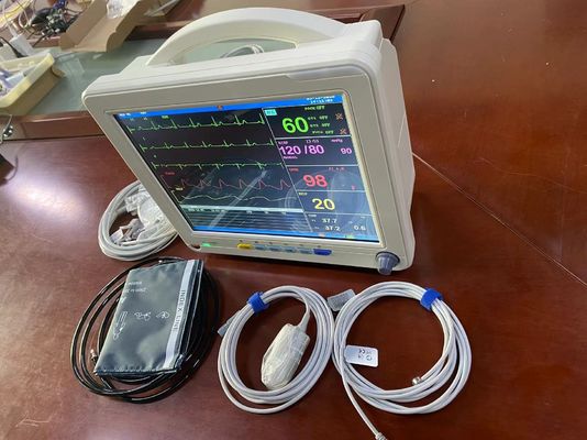 خارج الألوان البيضاء مراقبة الحيوية المحمولة مع ECG SPO2 NIBP وقياس درجة الحرارة