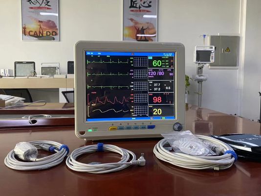 مراقب مريض متعدد المعلمات المحمول مع ECG SPO2 NIBP وقياس درجة الحرارة