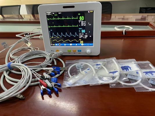 مراقبة البيطرية المحمولة للعلامات الحيوية مع EtCO2 ECG SPO2 NIBP ومقياس درجة الحرارة