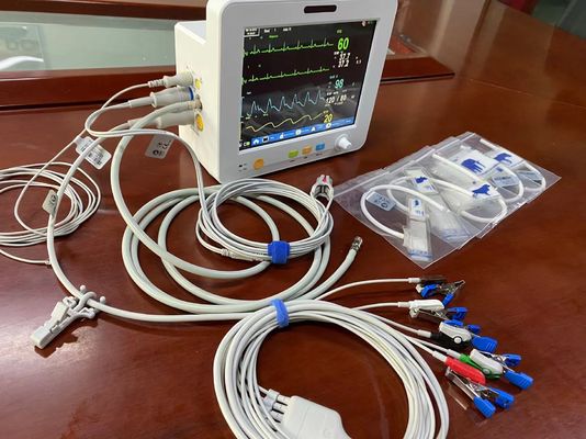 شاشة TFT LCD مراقبة مريض بيطري محمول مع قياس ECG SPO2 NIBP Temp
