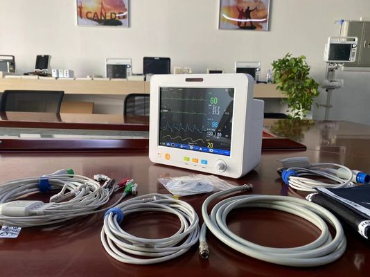 8.4 بوصة شاشة TFT LCD قابل للحمل لتحديد العلامات الحيوية لمراقبة SPO2 NIBP Temp ECG EtCO2